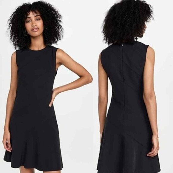 Theory Diagonal Drape Dress Cocktail Business Preppy Old Money Sz 2 - Picture 1 of 14